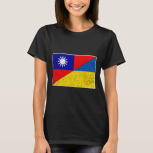T-shirt Drapeau Taïwan Ukraine Soutien taïwanais ukrainien