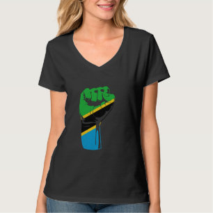 T-shirt Drapeau Tanzanie Racines Tanzaniennes Poing Tanzan