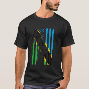 T-shirt Drapeau Tanzanie USA Poing Tanzanien Racines Tanza