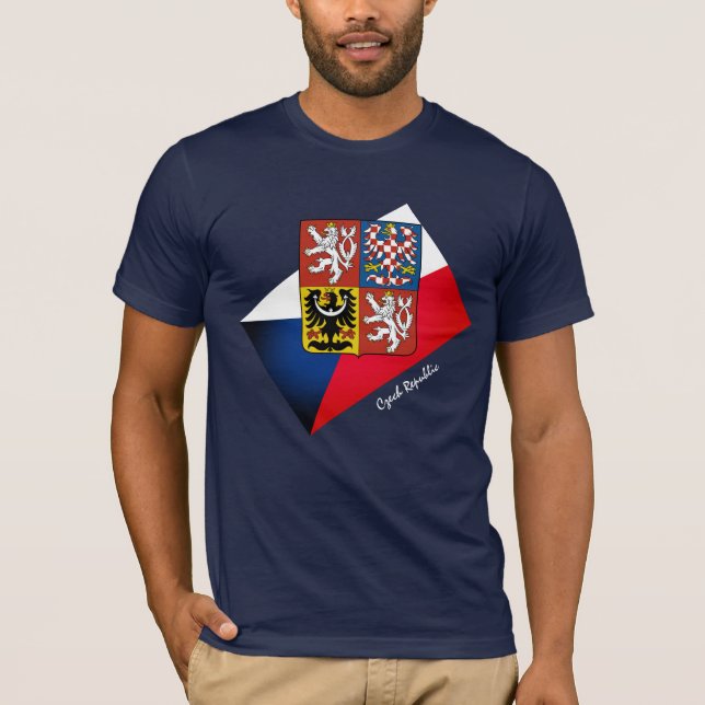 T-shirt Drapeau tchèque, Emblem & République tchèque mode  (Devant)