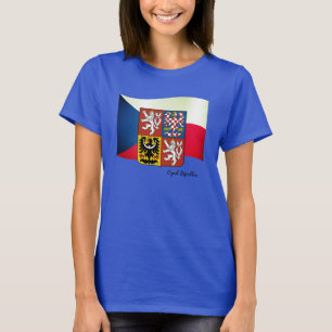 T-shirt Drapeau tchèque, emblème et mode / sport de la Rép