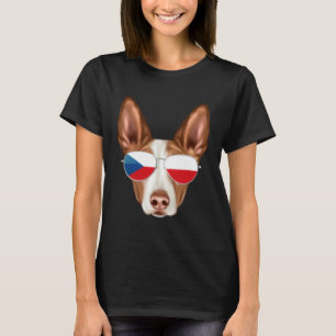 T-shirt Drapeau tchèque Ibizan Hound Chien République tchè