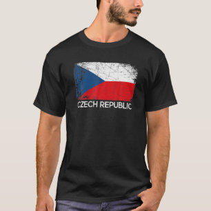 T-shirt Drapeau tchèque Vintage Fait En République Tchèq