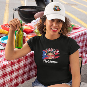 T-shirt Drapeau tendance Boricua Girl Porto Rico
