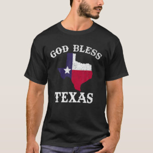 T-shirt Drapeau texan de l'état américain Texas Bless Texa