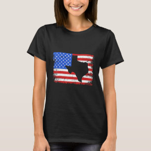 T-shirt Drapeau Texas American Outline Distressed Ultimate