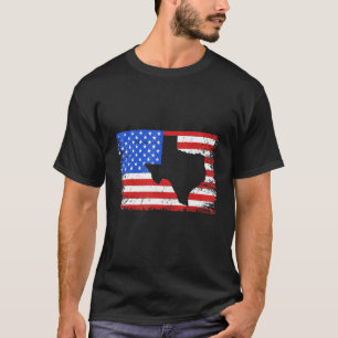 T-shirt Drapeau Texas American Outline Distressed Ultimate