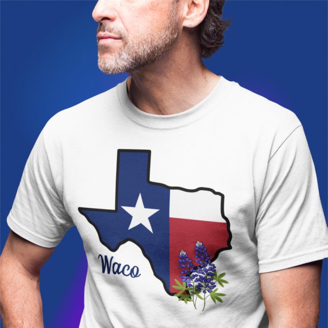 T-shirt Drapeau Texas avec Fleur d'État Bluebonnet personn (Créateur téléchargé)