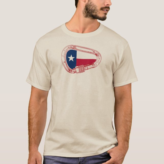 T-shirt Drapeau Texas Escalade carabiner (Devant)
