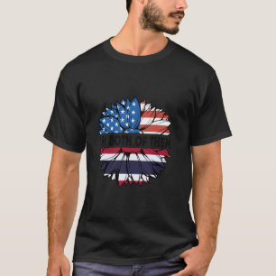 T-shirt Drapeau Thaïlande Tournesol USA Je Suis Tous Les D