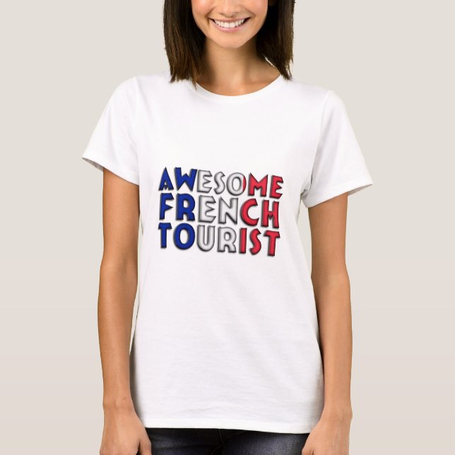 T-shirt Drapeau Touristique Français Drapeau Paris Typogra (Devant)