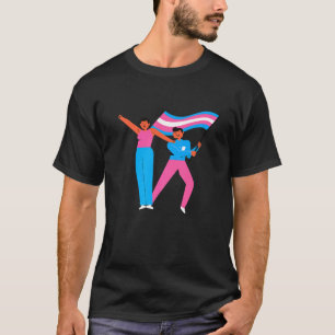 T-shirt Drapeau transgenre de fierté peintre