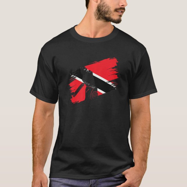 T-shirt Drapeau Trinité-Et-Tobago - Ventilateur de cricket (Devant)