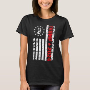 T-shirt Drapeau Trump 2024 - 45 47 Trump Betsy Ross Drapea