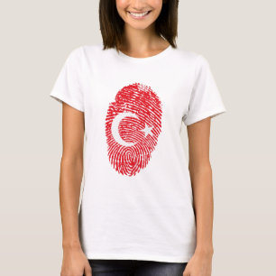 T-shirt Drapeau Turquie Empreinte d'empreintes digitales I