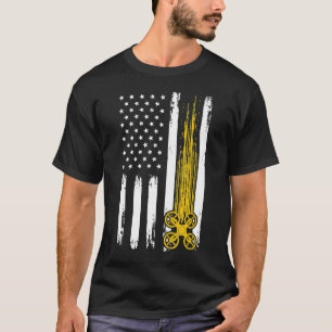T-shirt Drapeau U I Drone Pilote Quadcopter