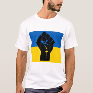 T-shirt Drapeau ukrainien à poing noir