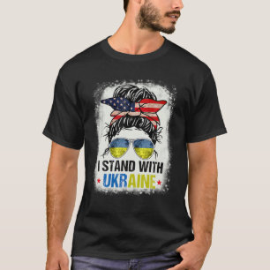 T-shirt Drapeau Ukrainien Américain Je Tiens L'Ukraine Enn