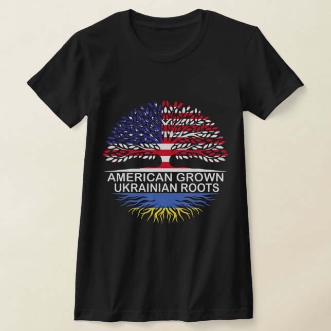 T-shirt Drapeau ukrainien des racines ukrainiennes grandis (Poser)