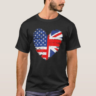 T-shirt Drapeau Union Jack Angleterre Et Drapeau Américain