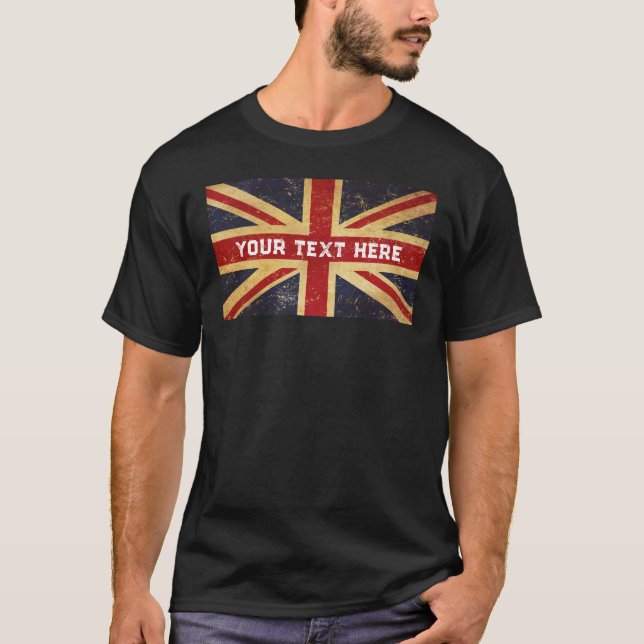 T-shirt Drapeau Union Jack britannique Personnaliser Vinta (Devant)