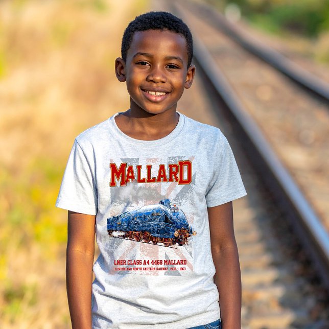T-shirt Drapeau Union Jack de la locomotive Mallard Classe (Class A4 Mallard - World Fastest Steam Locomotive. Boy Basic T-Shirt)