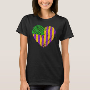 T-shirt Drapeau US Mardi Gras avec Fleur de Lis Patriotiqu