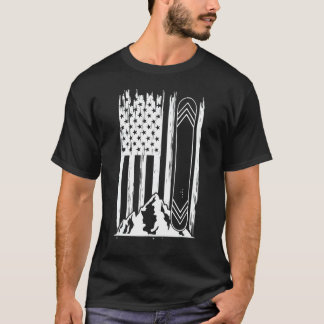 T-shirt Drapeau US Snowboard Snowboard Wintersports