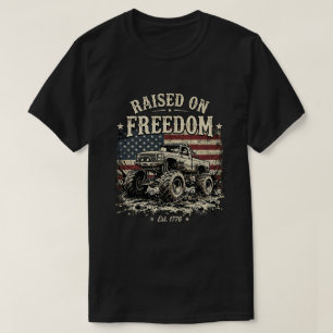 T-shirt Drapeau USA 1776 : hissé sur le Monster Truck de l