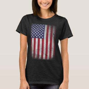 T-shirt Drapeau Usa 4 juillet Américain Rouge Blanc Bleu É