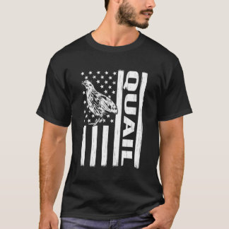 T-shirt Drapeau Usa 4 Juillet Chasse De Quail Et Fermier D