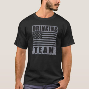 T-shirt Drapeau Usa Boire Team Gag Pour Boire De Fête