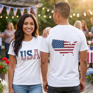 T-shirt Drapeau USA Carte Patriotique