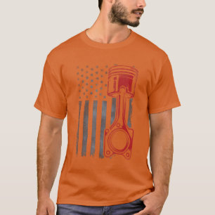 T-shirt Drapeau USA de mécanicien de voiture de muscle drô