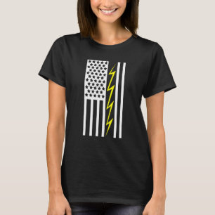 T-shirt Drapeau Usa Electrical Electricity Engineering Ele