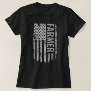 T-shirt Drapeau USA en détresse design pour agriculteur