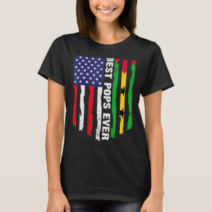 T-shirt Drapeau Usa Et Drapeau Sao Tomé Et Principe Meille