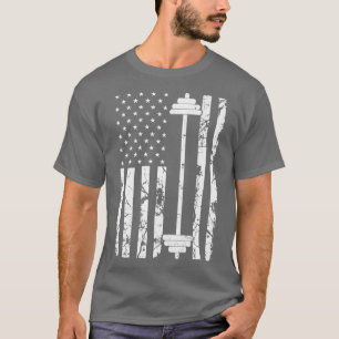 T-shirt Drapeau Usa Graphic Gym Fitness Training Weight Tr