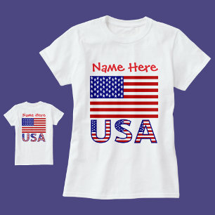 T-shirt Drapeau USA Patrimoine Personnalisé pour Femmes