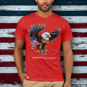 T-shirt Drapeau USA patriotique Aigle américain chauve 4 j