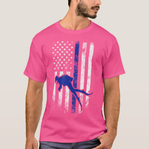 T-shirt Drapeau Usa Plongée Plongée Plongée