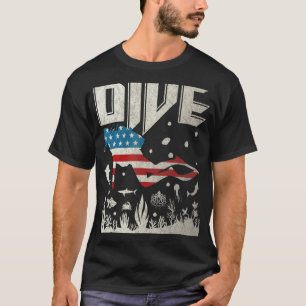 T-shirt Drapeau Usa Plongée Plongée Plongée Plongée Plongé