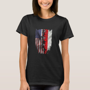 T-shirt Drapeau USA Pologne Racines Polonaises Cultivées A