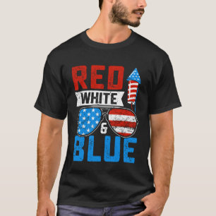 T-shirt Drapeau USA rouge blanc bleu patriotique 4 juillet