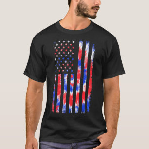 T-shirt Drapeau Usa Rouge Blanc Bleu Tie Dye 4th Uly Patri