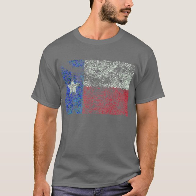 T-shirt Drapeau usé du Texas (Devant)