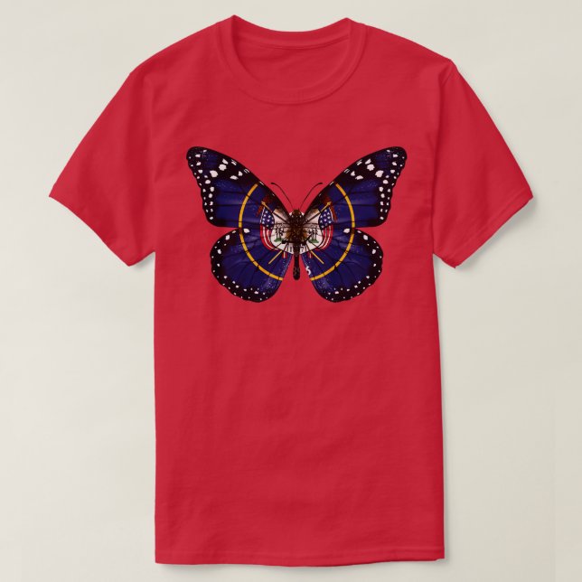 T-shirt Drapeau Utah Cadeau Papillon pour Utahn de Utah UT (Design devant)
