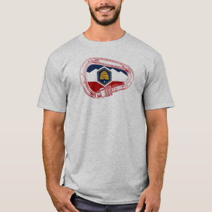 T-shirt Drapeau Utah Escalade carabiner