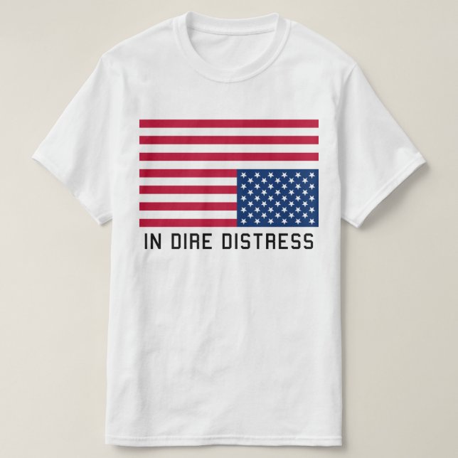 T-shirt Drapeau Vers Le Bas En Distresse (Design devant)