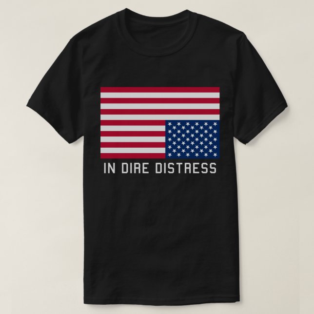 T-shirt Drapeau Vers Le Bas En Distresse (Design devant)
